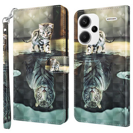 Klopové pouzdro pro Xiaomi Redmi Note 13 Pro+, Wallet, Cat & Tiger