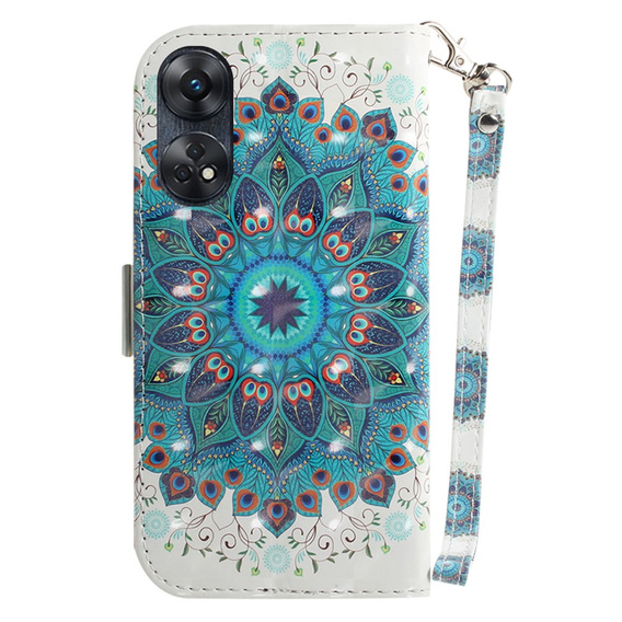 Klopové pouzdro pro Oppo Reno8 T 4G, Wallet mandala, bílé