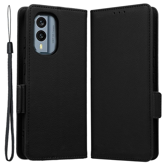 Klopové pouzdro pro Nokia X30 5G, Wallet Litchi Magnet Case, černé