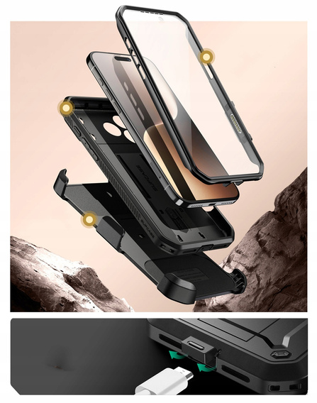 Pouzdro Supcase pro iPhone 17 Pro Max, Unicorn Beetle Pro, černé