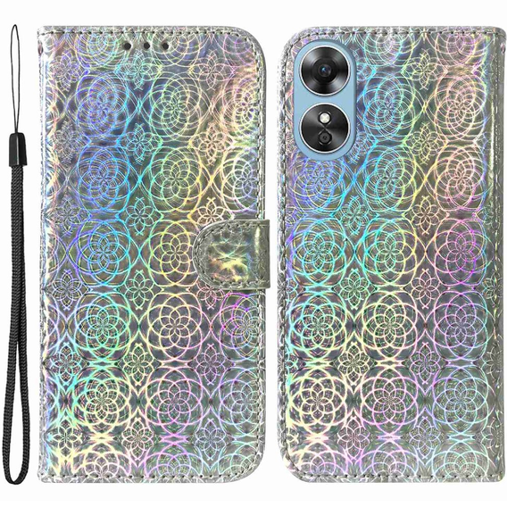 Klopové pouzdro pro Oppo A17, Wallet mandala, šedé