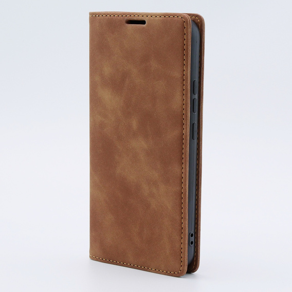 Pouzdro pro Samsung Galaxy A34 5G, ERBORD Vintage peněženka s klopou, hnědé