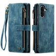 Pouzdro CASEME pro Samsung Galaxy A56 5G, Leather Wallet Cash and Card Slots, s poutkem, modré