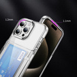 Pouzdro pro iPhone 16 Pro, Card Holder Kickstand, transparentní
