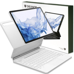 Pouzdro s klávesnicí pro Samsung Galaxy Tab S7+ / S7 FE / S9+ / S8+ / S9 FE+ / S10+, Dexnor Magnetic Keyboard Touchpad, bílé