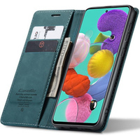 Pouzdro CASEME pro Samsung Galaxy A51, Leather Wallet Case, zelené