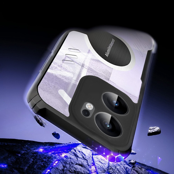 Pouzdro pro Oppo Reno 13F / Oppo Reno 13FS, s magnetickou fólií, transparentní / černé