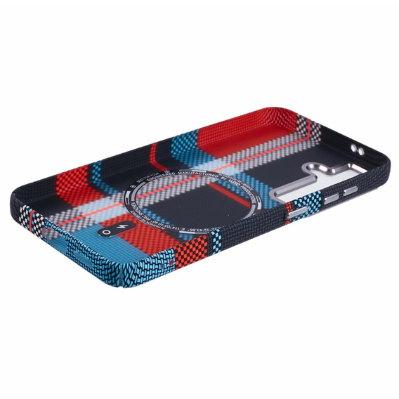 Pouzdro pro Samsung Galaxy S25+ Plus, Carbon Fiber MagSafe, modrá / červená