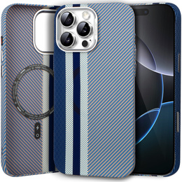 Pouzdro pro iPhone 16 Pro Max, Carbon Fiber MagSafe, modré