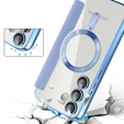 Klopové pouzdro pro Samsung Galaxy S24 FE, RFID Wallet MagSafe CamShield, modré