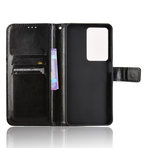 Klopové pouzdro pro Realme 14X / Realme C75, Crazy Horse Wallet, černé
