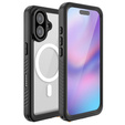 Redpepper pouzdro pro iPhone 17, vodotěsné IP68, pro MagSafe, průhledné s černými boky