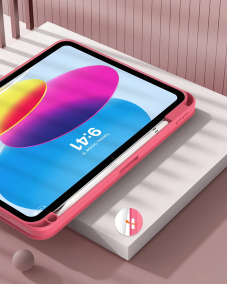 Pouzdro pro iPad 11" 2025 A16 (11 gen.) / iPad 10.9" 2022 (10 gen.), Smartcase Hybrid, se slotem na stylus, růžové