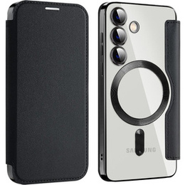 Klopové pouzdro pro Samsung Galaxy S24, RFID Wallet MagSafe CamShield, černé