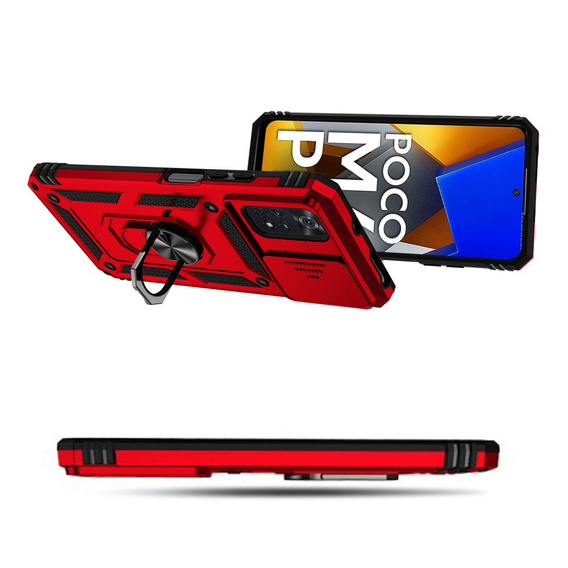 Pouzdro pro Xiaomi Poco M4 Pro 4G, CamShield Slide, červené