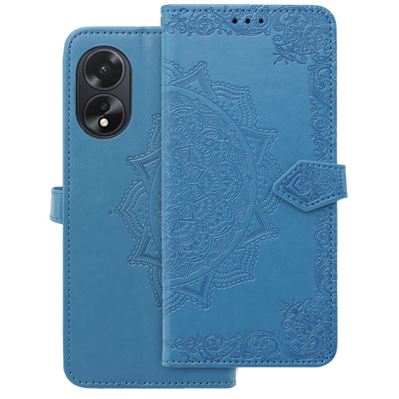Klopové pouzdro pro Oppo A58 4G, Mandala, modré