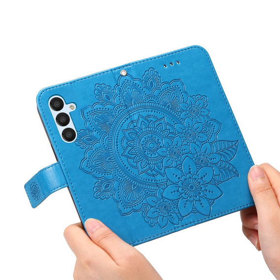 Klopové pouzdro pro Samsung Galaxy A54 5G, Mandala Flower, modré