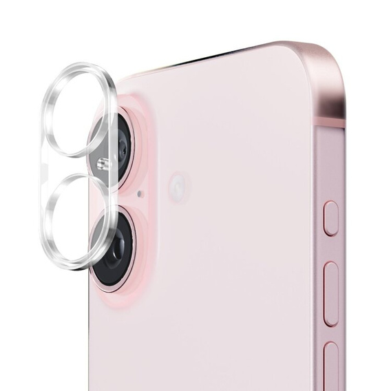 Tvrzené sklo na fotoaparát pro iPhone 16 / 16 Plus, průhledné