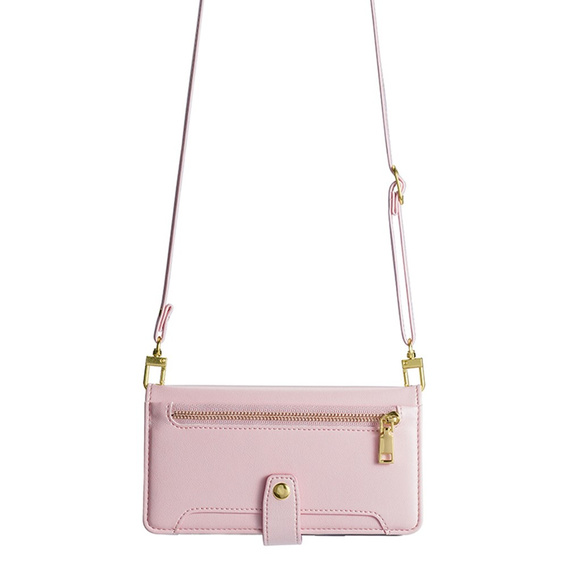 Klopové pouzdro pro Motorola Moto G84 5G, Wallet Zipper Pocket, růžové