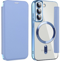 Klopové pouzdro pro Samsung Galaxy S22 5G, RFID Wallet MagSafe CamShield, modré