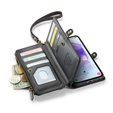 Pouzdro CASEME pro Samsung Galaxy A55 5G, RFID Leather Wallet, s popruhem přes rameno, černé