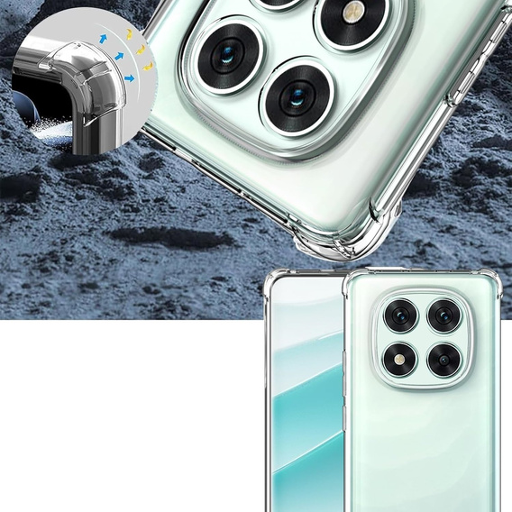 Pouzdro pro Xiaomi Redmi Note 14 Pro 5G /  Poco X7 5G, Erbord Dropproof, průhledné + sklo