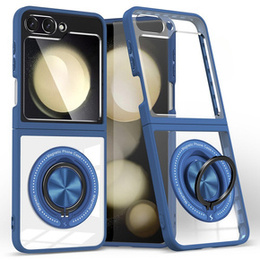 Pouzdro pro Samsung Galaxy Z Flip7 FE / Z Flip6, Corners Dropproof, pro MagSafe, transparentní / tmavě modré