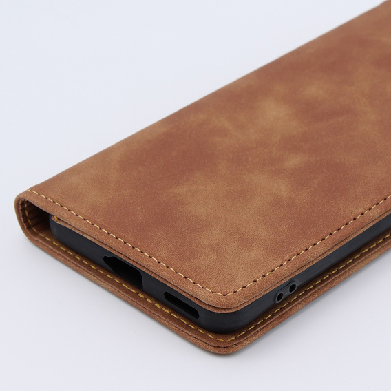 Pouzdro pro Xiaomi 13 lite, ERBORD Vintage peněženka s klopou, hnědé