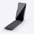 MELKCO flipové pouzdro pro iPhone 16 Pro, kožené, flipové, černé