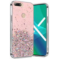 Pouzdro pro Huawei Y7 2018/Enjoy 8, Glittery, růžové