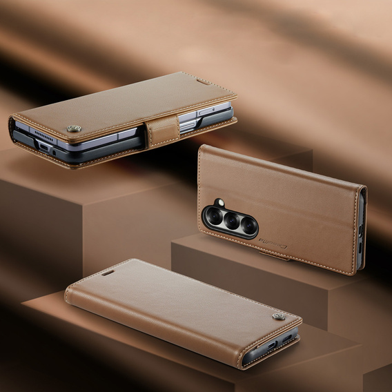 CASEME Litchi Peněženkové flipové pouzdro pro Samsung Galaxy Z Fold7 5G