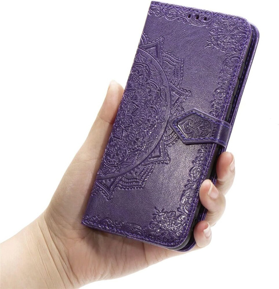 Klopové pouzdro pro Samsung Galaxy M55 5G, Mandala, fialové