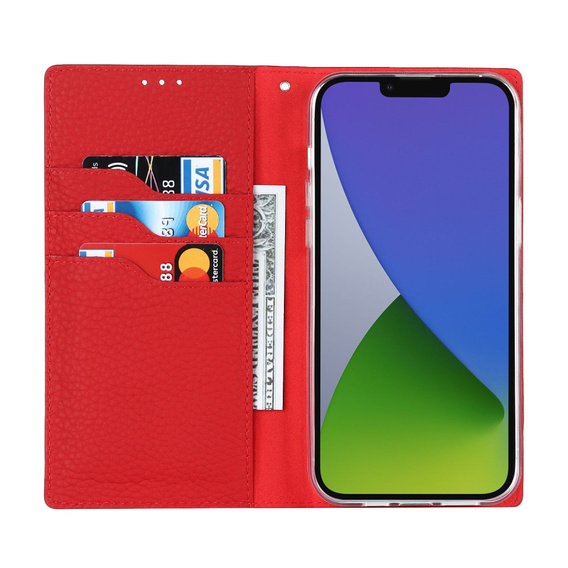 Klopové pouzdro pro iPhone 15, Litchi Skin Grain, černé