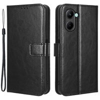 Klopové pouzdro pro Realme C33, Crazy Horse Wallet, černé