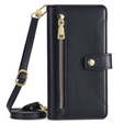 Klopové pouzdro pro Motorola Moto G04 / G24 / G24 Power, Wallet Zipper Pocket, černé