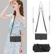 Pouzdro s klopou pro Samsung Galaxy S25 Edge, Rhombus Crossbody Leather, černé