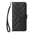 Flipové pouzdro pro Xiaomi Poco F7 Pro, Crossbody Leather Wallet, černé