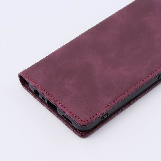 Pouzdro pro Oppo A78 4G, ERBORD Vintage peněženka s klopou, červené