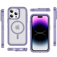Pouzdro s rámečkem pro iPhone 14 Pro, pro MagSafe, transparentní / fialové