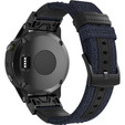 Pasek Canvas+Leather do Garmin Fenix 5/6/7 Pro Forerunner 935/945/955 - Blue