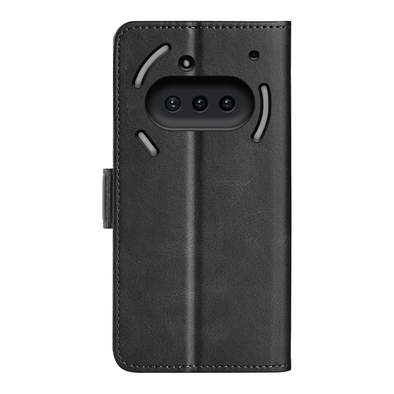 Klopové pouzdro pro Nothing Phone 3a, Leather Wallet, černé