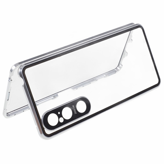 Pouzdro pro Sony Xperia 1 V, Magnetic Dual Glass, stříbrné