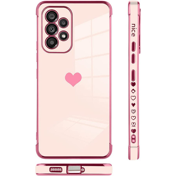 Pouzdro pro Samsung Galaxy A52/A52S, Electro heart, růžové rose gold