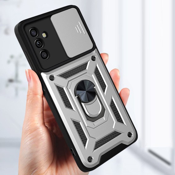 Pouzdro pro Samsung Galaxy A14 4G/5G, CamShield Slide, stříbrné