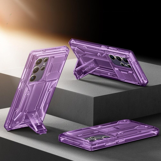 Pouzdro pro Samsung Galaxy S24 Ultra, Tongate MECH Series Clip, transparentní / fialové