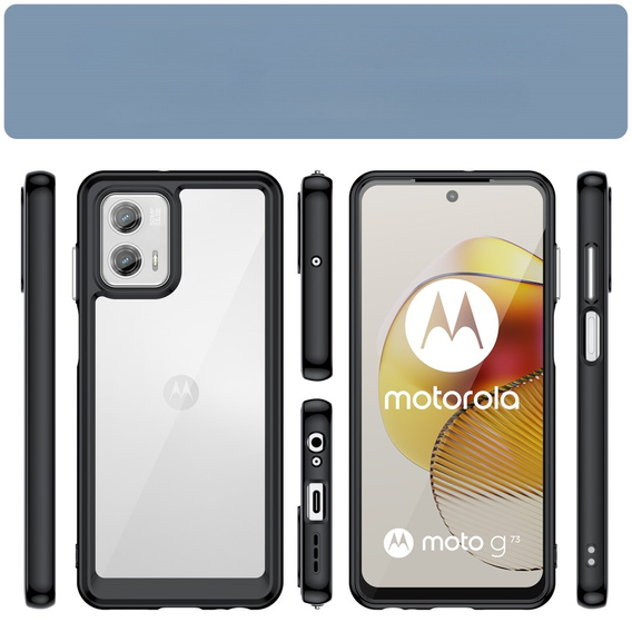 Pouzdro pro Motorola Moto G73 5G, Fusion Hybrid, transparentní / černé