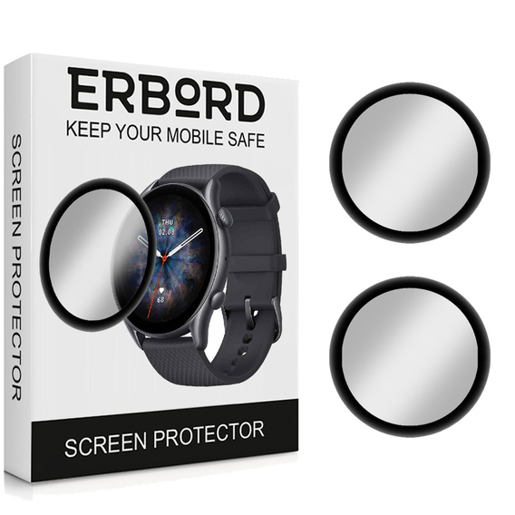 2x hybridní sklo ERBORD pro Amazfit GTR 3 / 3 Pro