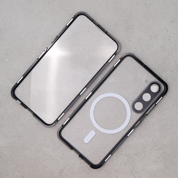 Magnetické pouzdro Dual Glass MagSafe pro Samsung Galaxy S23+ Plus, černé