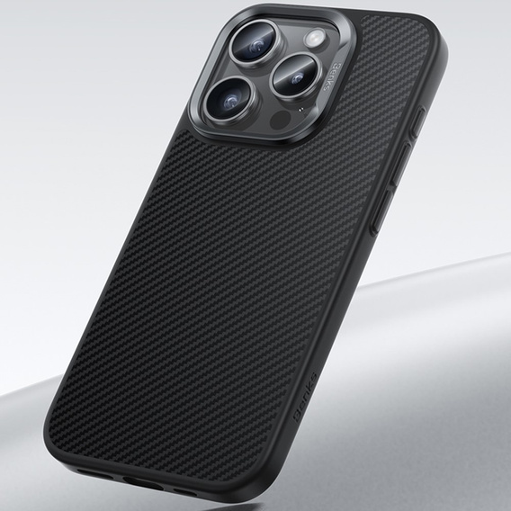 Pouzdro BENKS Kevlar pro iPhone 16 Pro Max, pro MagSafe, Carbon Fiber, černé