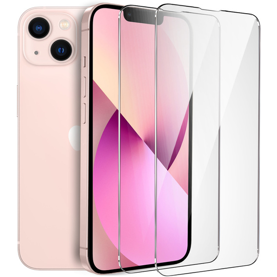 2x tvrzené sklo pro iPhone 13/13 Pro, ERBORD 9H Hard Glass na displeji